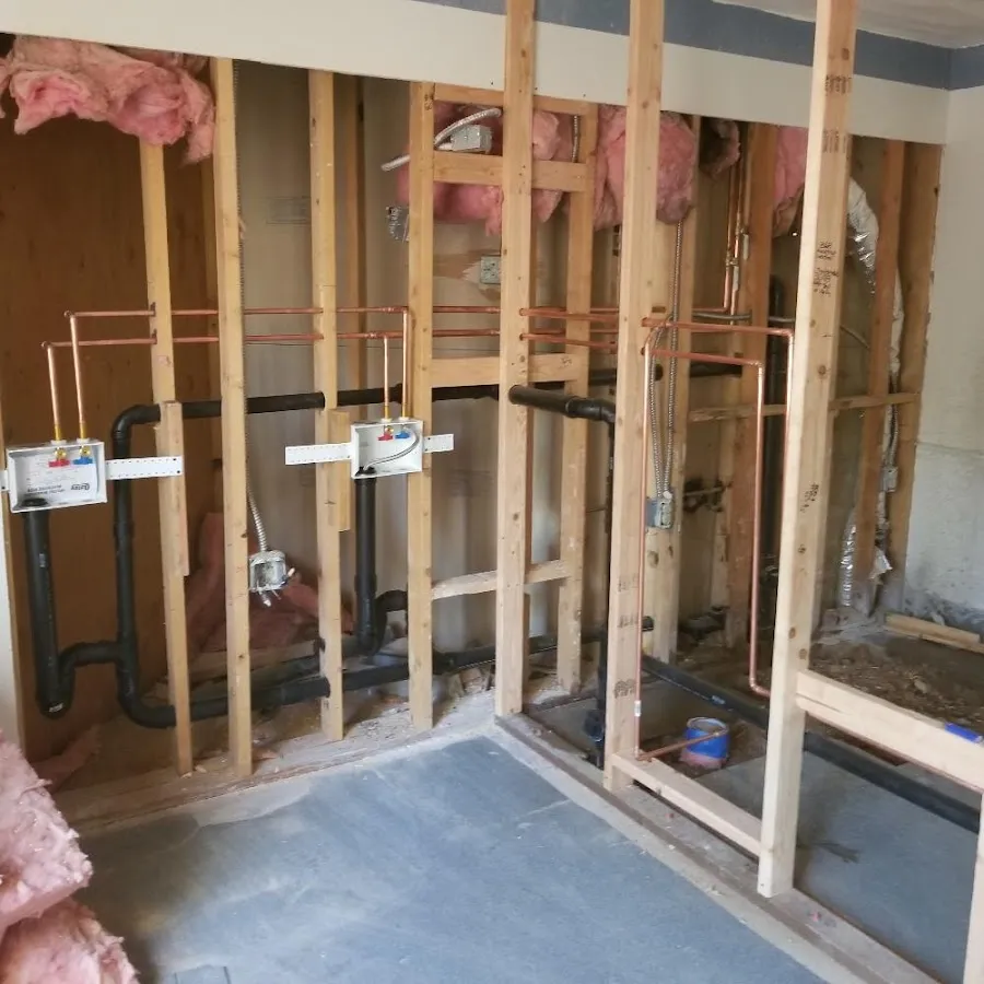 Copper pipe rough-in and plumbing installation in Chardon